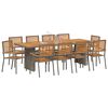 vidaXL Garden Dining Set 11 pcs Grey and Brown Poly Rattan