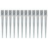 vidaXL Ground Spikes 12 pcs Silver 8x8x76 cm Galvanised Steel