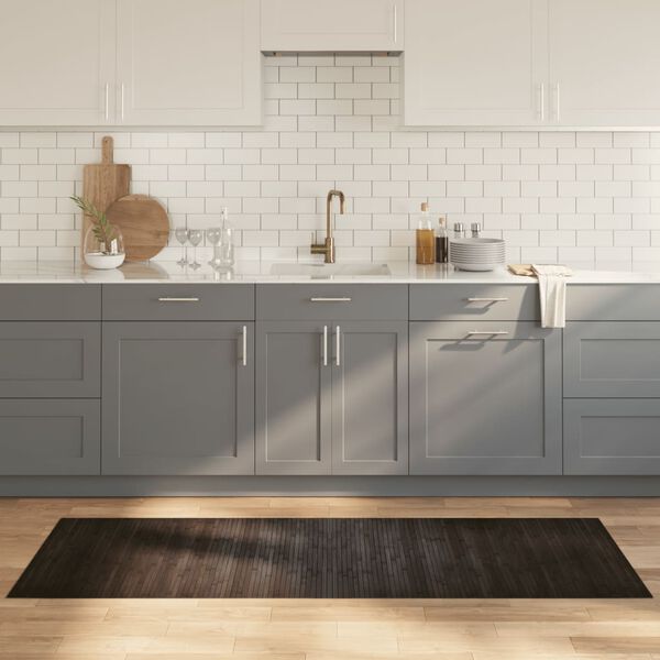 vidaXL Rug Rectangular Dark Brown 70x200 cm Bamboo