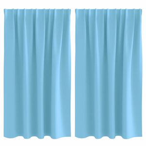 vidaXL Blackout Curtains with Rings 2 pcs Light Blue 140 x 140 cm
