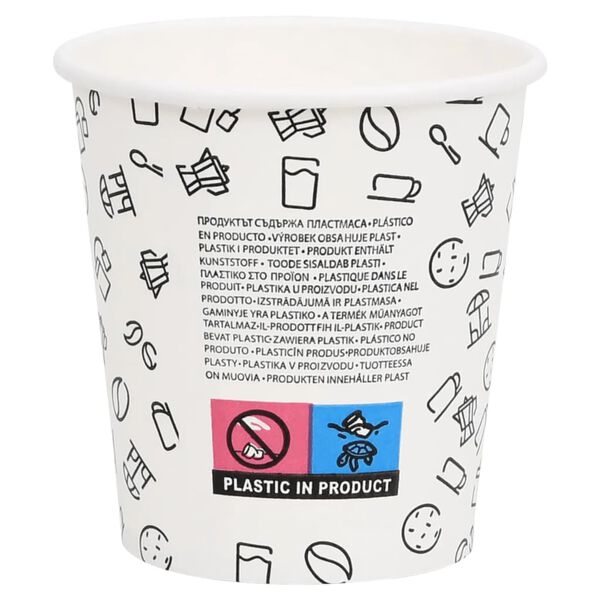 vidaXL Coffee Paper Cups 200 ml 250 pcs White and Black