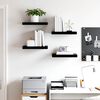 vidaXL Floating Wall Shelves 4 pcs High Gloss Black 40x23x3.8 cm MDF