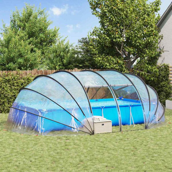 vidaXL Pool Tent Dome Transparent 640 x 432 x 205 cm PVC