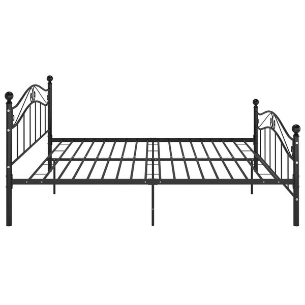 vidaXL Bed Frame without Mattress Black Metal 200x200 cm