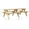 vidaXL Picnic Table with Benches 220x122x72 cm Impregnated Pinewood