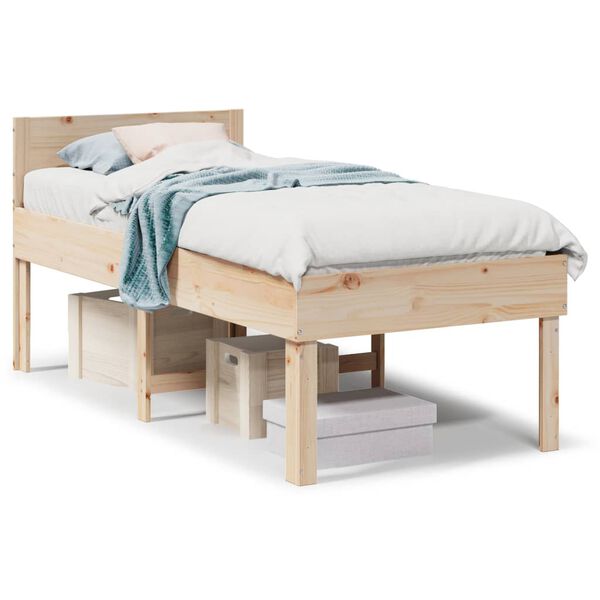 vidaXL Bed Frame without Mattress 90x190 cm Single Solid Wood Pine