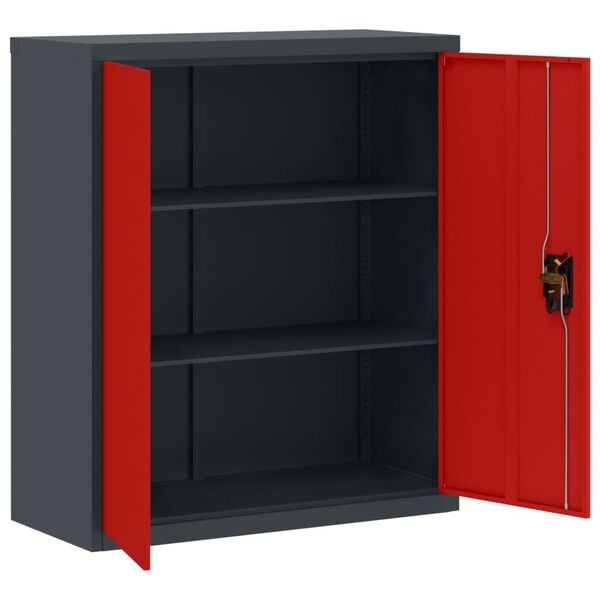 vidaXL File Cabinet Anthracite and Red 90x40x105 cm Steel