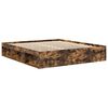 vidaXL Bed Frame without Mattress Smoked Oak 180x200 cm Super King Super King Size