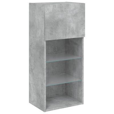 vidaXL 5 Piece TV Wall Units with LED Concrete Grey Engineered Wood