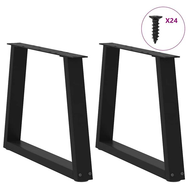 vidaXL Coffee Table Legs V-Shape 2 pcs Black 60x(42-43.3) cm Steel