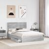 vidaXL Storage Bed Grey Sonoma 140 x 200 cm Engineered Wood