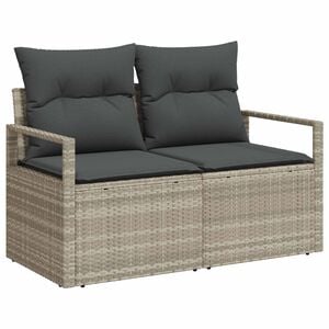 vidaXL Garden Sofa with Cushion 120 x 62 x 69 cm Poly Rattan