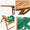 vidaXL Garden Dining Set Folding 7 pcs Leaf pattern Solid acacia wood