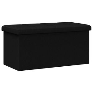 vidaXL Foldable Storage Bench Black 180 kg 80 L 77 x 38 x 38 cm Linen