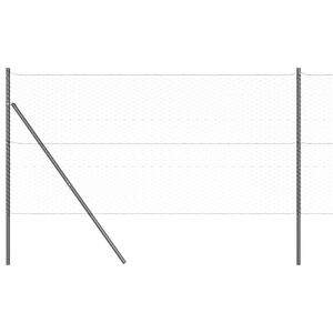 vidaXL Hexagonal Fence Ground Fix 25 x 1.4 m PVC-Coated Steel Grey