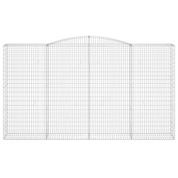 vidaXL Arched Gabion Basket 400x50x220/240 cm Galvanised Iron
