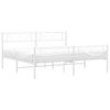 vidaXL Metal Bed Frame without Mattress with Footboard White 183x213cm