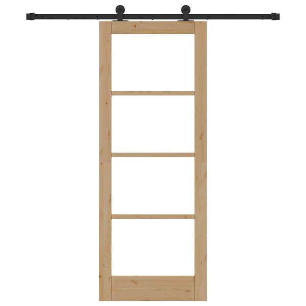 vidaXL Sliding Door ORKDAL Natural and Black 78 x 202 cm