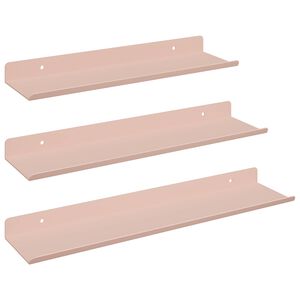 vidaXL Floating Shelf 3 pcs Pink 40 x 9 x 2.5 cm Steel