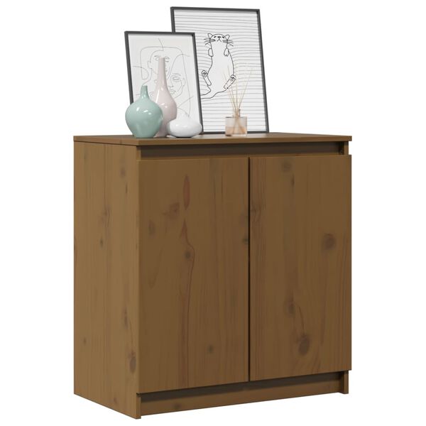vidaXL Side Cabinet Honey Brown 60x36x65 cm Solid Pinewood