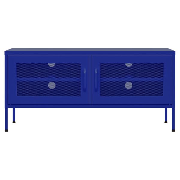vidaXL TV Cabinet Navy Blue 105x35x50 cm Steel