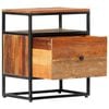 vidaXL Bedside Cabinet 40x30x50 cm Solid Reclaimed Wood and Steel