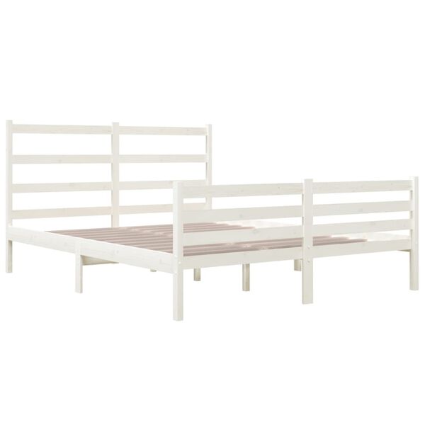 vidaXL Bed Frame without Mattress White Solid Wood Small Double