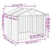vidaXL Dog House with Roof Black 117x103x102 cm Galvanised Steel