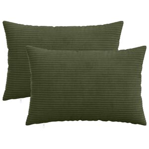 vidaXL Cushion Cover 2 pcs HEERLEN Green 30 x 50 cm Corduroy