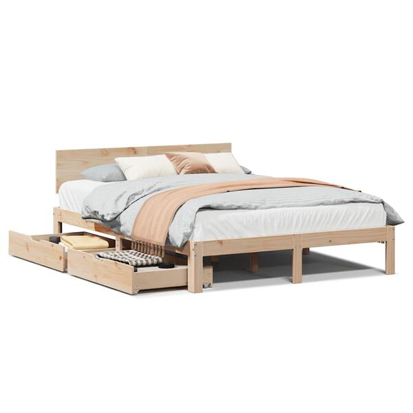 vidaXL Bed Frame with Drawers without Mattress 160x200 cm