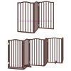 vidaXL Dog Gate with Door Foldable 9 Panels Brown 450 cm Poplar Wood