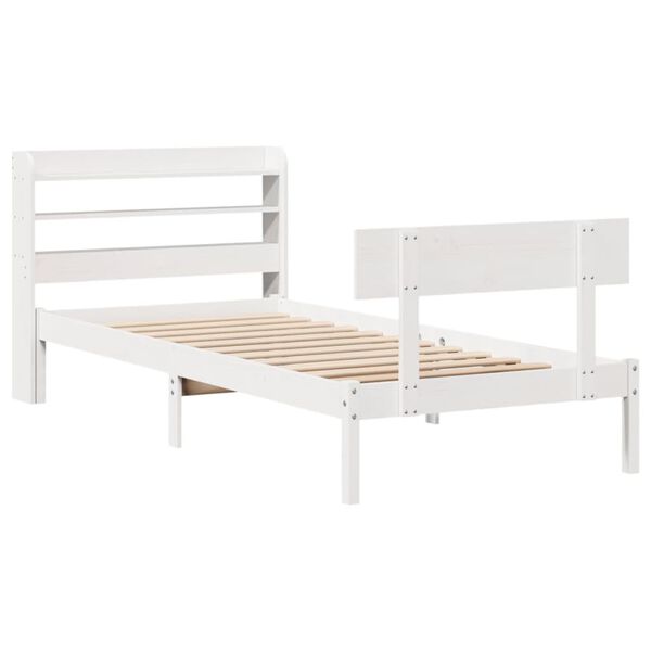 vidaXL Bed Frame without Mattress White 100x200 cm Solid Wood Pine