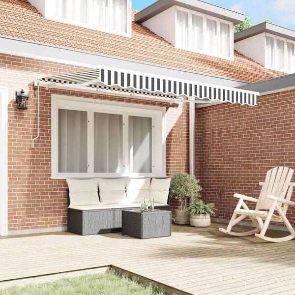 vidaXL Retractable Awning Anthracite and White 300 x 200 cm