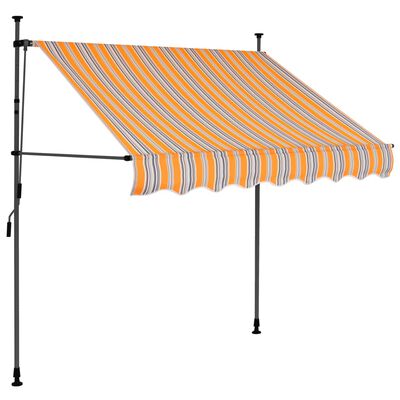vidaXL Manual Retractable Awning with LED 150 cm Yellow and Blue