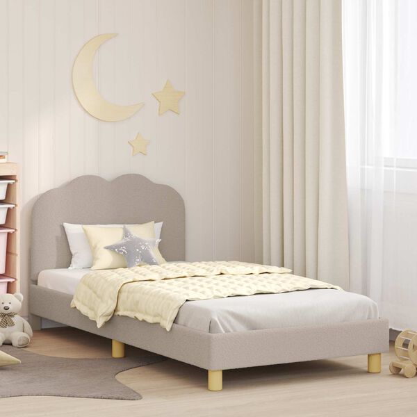vidaXL Children's Bed Frame with Headboard Light Grey 90 x 200 cm