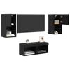 vidaXL TV Wall Cabinets Wall-mounted 4 pcs Black Oak 30.5 x 30 x 60 cm