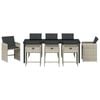 vidaXL Garden Dining Set 9 pcs Light Grey Poly Rattan