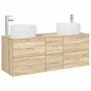 vidaXL Bathroom Furniture Set 3 pcs Sonoma Oak 49.5 x 44.5 x 66 cm