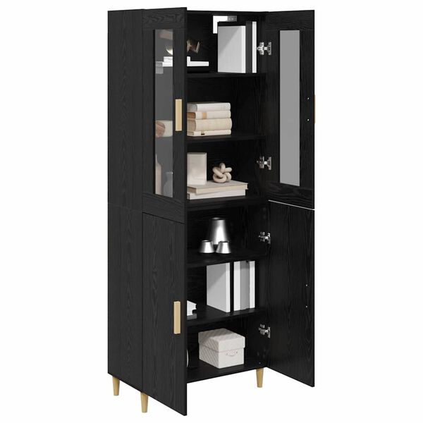 vidaXL Highboard Black Oak 69.5 x 34 x 180 cm