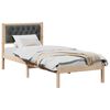 vidaXL Bed Frame with Headboard Dark Grey 75 x 190 cm Solid Pine Wood
