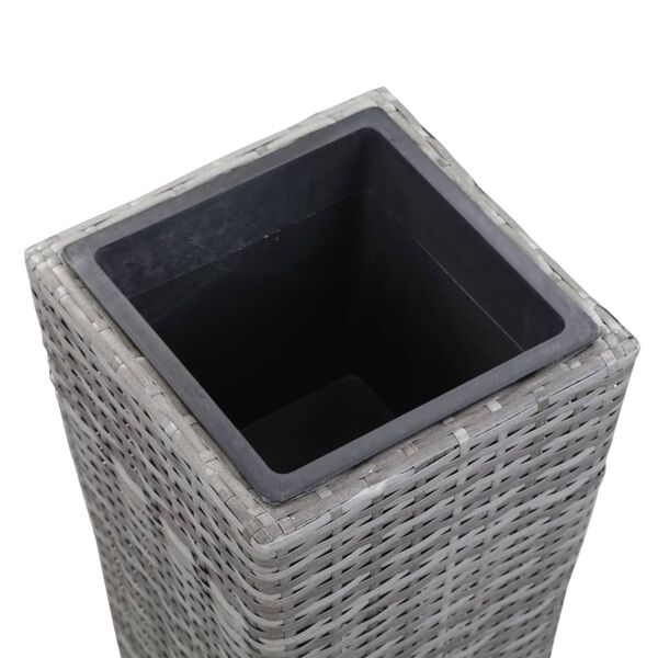 vidaXL Garden Raised Bed 30x30x80 cm Poly Rattan Grey