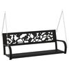 vidaXL Garden Swing Bench 125 cm Steel and Plastic Black