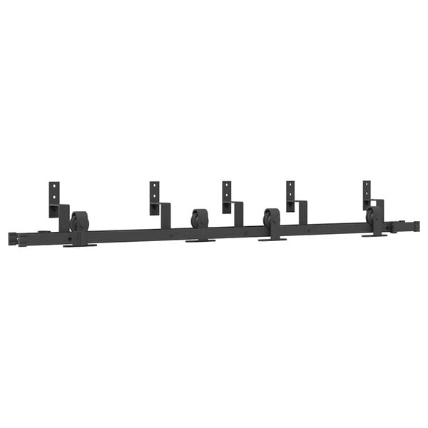 vidaXL Sliding Door Hardware Kit 183 cm Steel Black