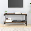 vidaXL TV Cabinet Smoked Oak 80x33x41 cm Engineered Wood and Steel