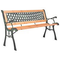 vidaXL Garden Bench 116 cm Cast Iron and Solid Wood Fir