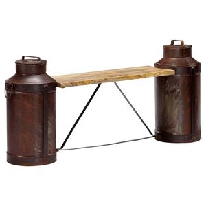 vidaXL Milk Bottle Bench 150x33x64 cm Solid Mango Wood