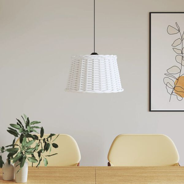 vidaXL Ceiling Lamp Shade White Ø45x28 cm Wicker