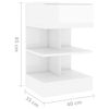 vidaXL Bedside Cabinet High Gloss White 40x35x65 cm Engineered Wood