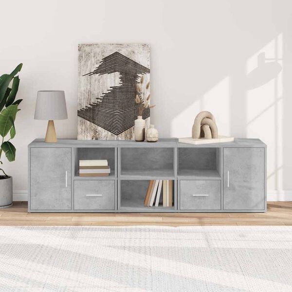 vidaXL Corner Cabinet Concrete Grey 160x40x45 cm Engineered Wood