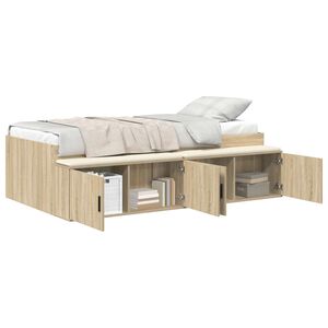 vidaXL Bed Frame with Drawer Sonoma Oak 90 x 200 cm Engineered Wood